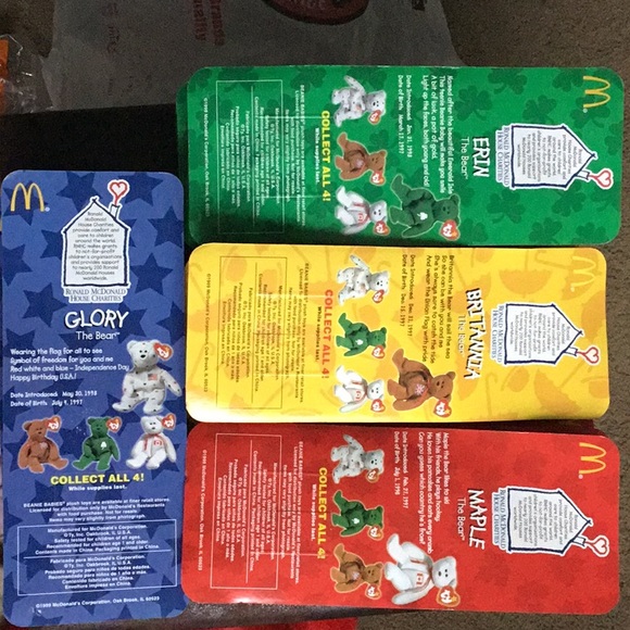 1999 McDonald’s Ronald McDonald house 4 bear collection (new in box) - Picture 6 of 6